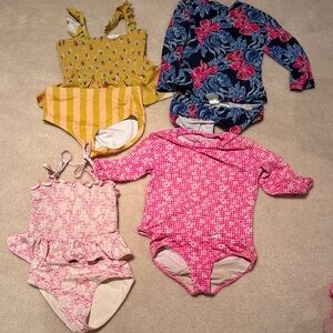 Lilly Pulitzer Kids Swim Bodysuits in Pink, Yellow, and Blue